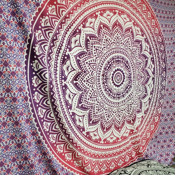 Big Pink and Purple Mandala Tapestry - Picture 5 of 9